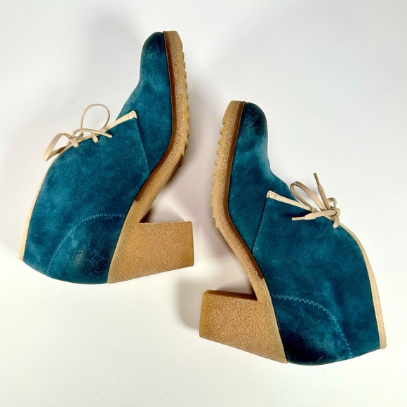 Anthropologie Jasper & Jeera Blue Suede Yuma Booties - Picture 6 of 12